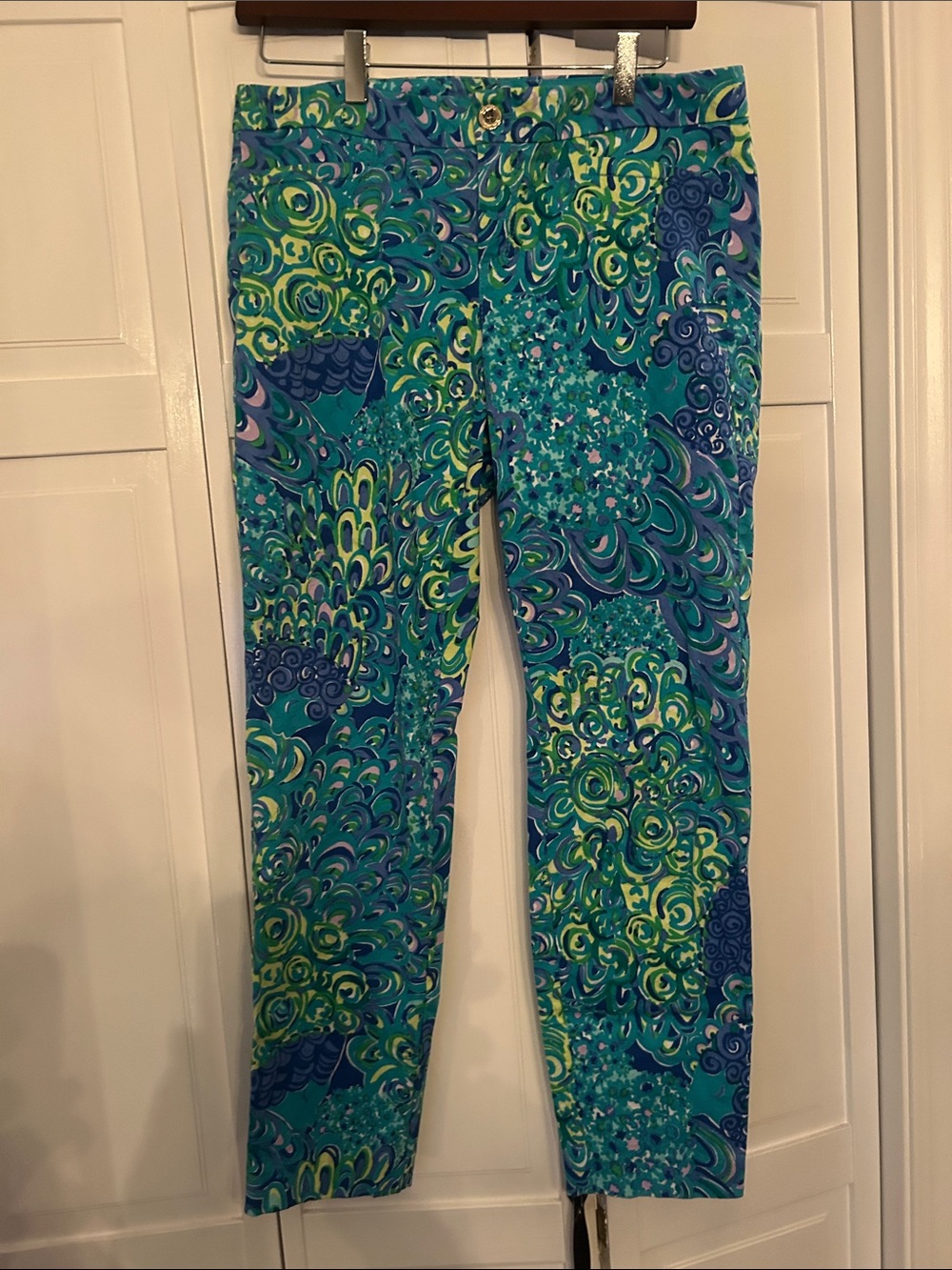 Lilly Pulitzer Teal, Blue & Lime Printed Pants
